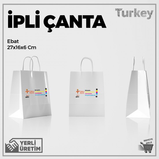 İpli Karton Çanta